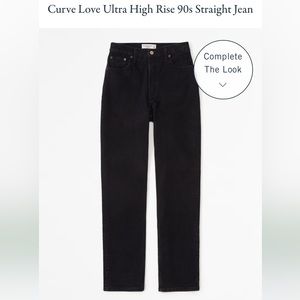 ABERCROMBIE women’s curve love ultra high rise 90s straight jeans in black!